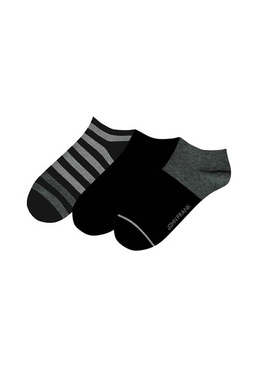 John Frank Üçlü Kısa Çorap Multıcolor (488750372)-Std Siyah