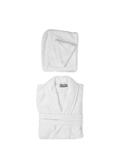 Soley Mayda Ekstra Yumuşak %100 Pamuklu Saç Bonesi & Kadın Bornoz Seti HV.MINERVA.02