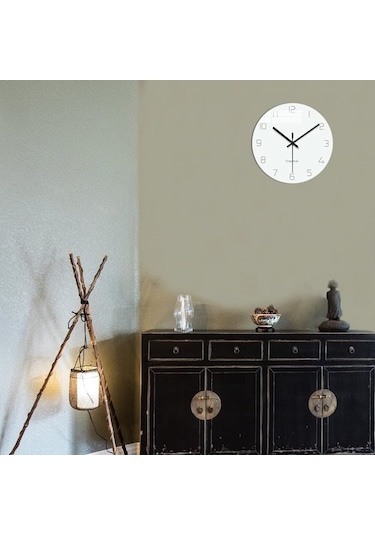 Primepickings Duvar Saati, Ev Dekoratif Sessiz Geçmeyen Kuvars Pille Çalışan Modern Cam Saat Yatak Odası/otu A