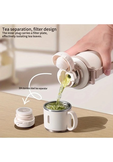 Boatshop1 600ml Paslanmaz Çelik İzole Çay Demleme Şişesi Yeşil Sızdırmaz Bulaşık Makinesi Uygun Outdoor Aktiviteler İçin Kapağı Ve Askı Dahil Yeşil