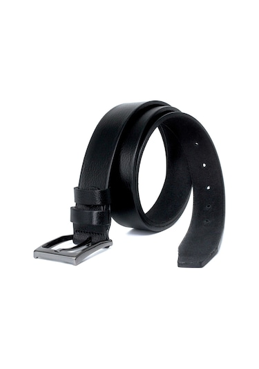 Livize Klasik Erkek Kemeri %100 Manda Derisi 3,5 Cm Tek Kat Siyah