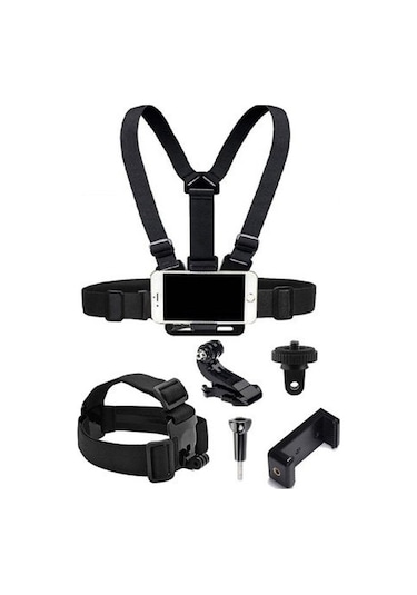 Outfire Aksiyon Kamerası ve Telefon ile Uyumlu Kafa ve Göğüs Bandı