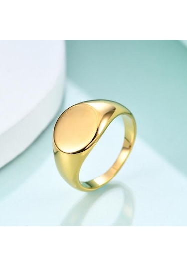 Retro Yüzük Saf Renk Cilalı Titanyum Çelik Yuvarlak Yüzey Basit Stil Çok Siyah