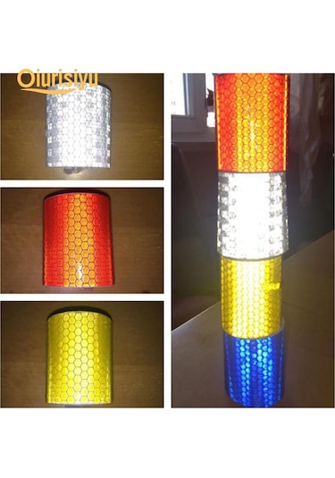 Beyaz 1m X 5cm Yansıtıcı Bant Filmi Araba Gövde Etiketi