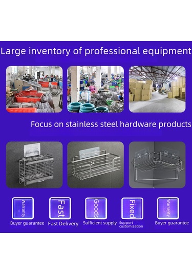 Hangfox Stainless Steel Duş/banyo Duvar Saklama Rafı - Delik Olmayan, İç Kutulu, Temizlik Aletleri İçin Ambalajlı 100 Adet Diğer