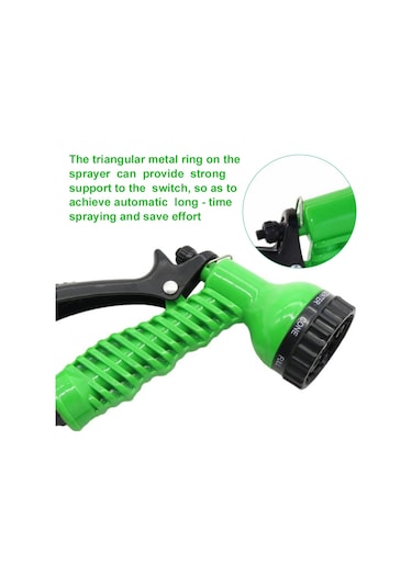 Symbee Yeşil 25ft Geniş Kullanımlı Otomatik Genişleyen Su Hortumu - 7 Farklı Sprey Modu İle Araba Yıkama, Bahçe Sulama Ve Temizlik Yeşil