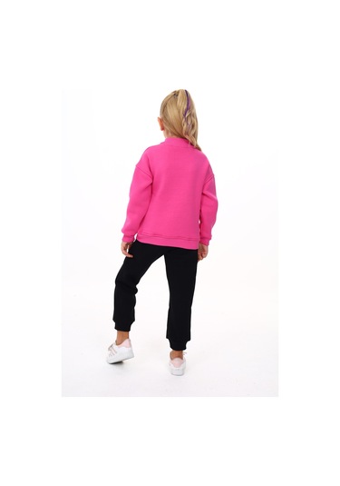 Toontoy Kız Çocuk Nakışlı Eşofman Takım Açık Fuşya