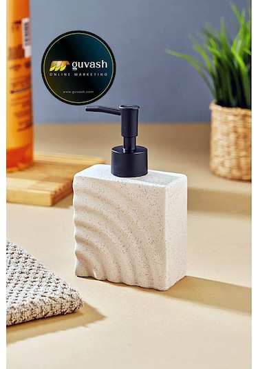 Lüx Modern Taş Görünümlü Sıvı Sabunluk Mükemmel Kalite Gri