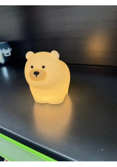 Sevimli Ayıcık Gece Lambası Dokunmatik Sensörlü Renkli Çocuklar Için Usb Şarjlı İthal Ürün Çok Renkli