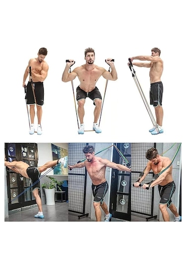 İmvula 11 Parça Latex Direnç Lastiği Seti Kapı Arkası Direnç Bandı Siyah