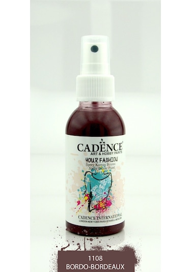 Cadence Your Fashion Sprey Kumaş Boyası 100Ml - 1108 Bordo