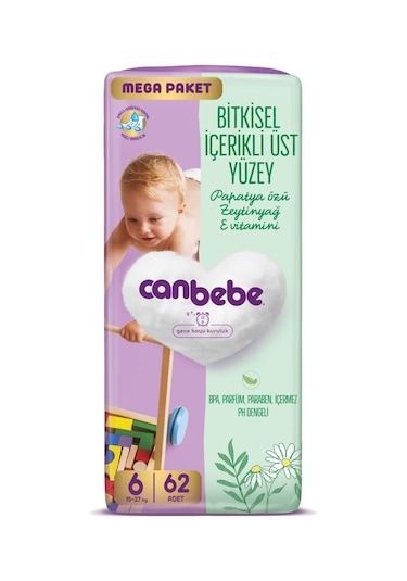 Canbebe Bebek Bezi Beden:6 15-27kg Exstra Large 372 Adet Mega 6 Numara