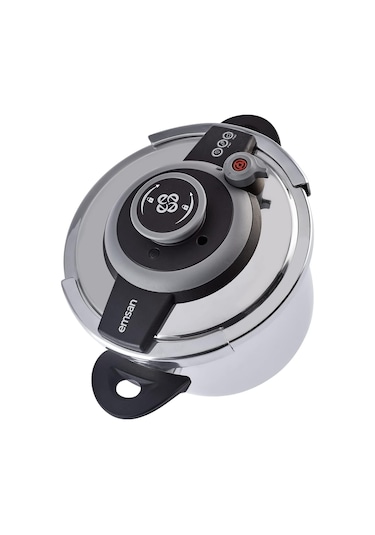 Emsan Vera 2'li Düdüklü Tencere Seti 4+6 Litre Siyah Gümüş - Siyah