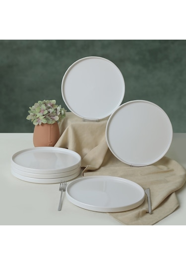 Keramika Beyaz Stackable Servis Tabağı 27 Cm 6 Adet 006