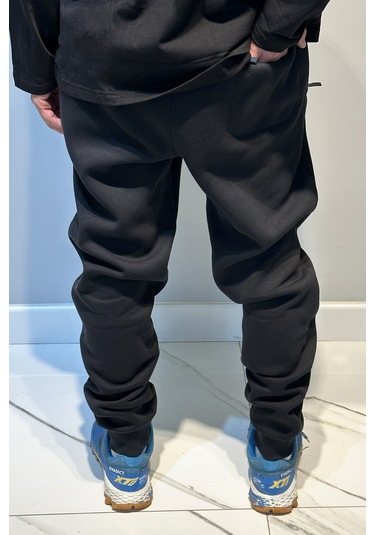 Erkek Paçası Ve Beli Lastikli Üç İplik Şardonlu Eşofman Altı 0341 Lacivert Lacivert