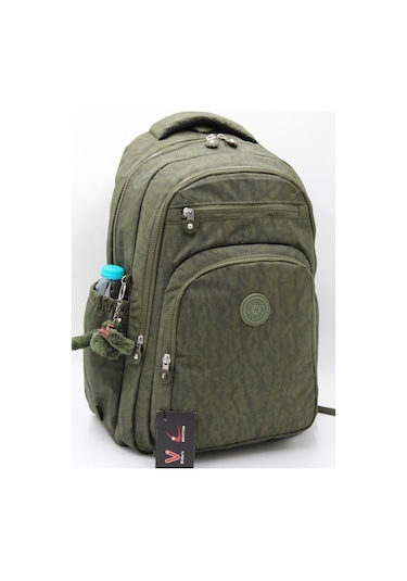 Suya Dayanıklı Krinkıl Kumaş Haki Unisex Okul Çantası 18