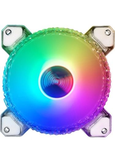 Coolmoon Crystal Diamond Rgb 5 Fan Seti, 12cm Sessiz Uzun Ömürlü Rgb Aydınlık Şasi Soğutma Fanı Seti Pc İçin Müzik Versiyonu
