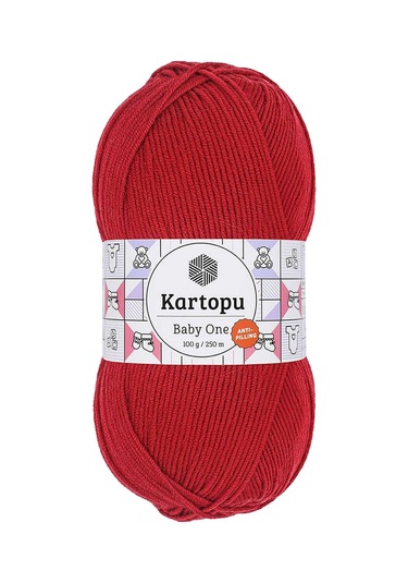 1 Adet Baby One Tüylenmeyen El Örgü İpi Yünü Kırmızı K125