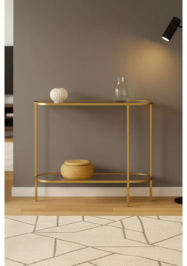 Asos Dresuar Gold Kırılmaz Temperli Camlı Elips Gold