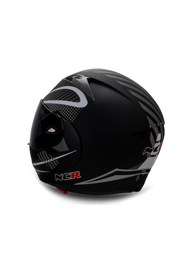Ncr Çene Açılır Monster Siyah Vizörlü Motosiklet Kaskı Siyah - Beyaz