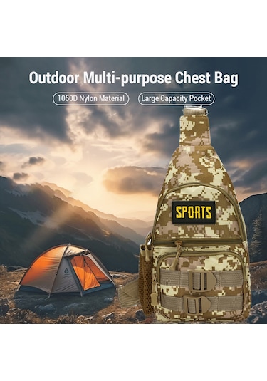 Kamuflaj Büyük Kapasiteli Göğüs Çantası Açık Hava Kamp Y28584agr Diğer