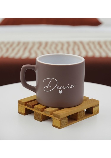 Bk Gift Kişiye Özel İsimli Mat Gri Renkli Middle Çay & Kahve Fincanı-1, Arkadaşa Hediye, Sevgiliye Hediye, Doğum Günü Hediyesi Kobitmeyencom32484 Bk G