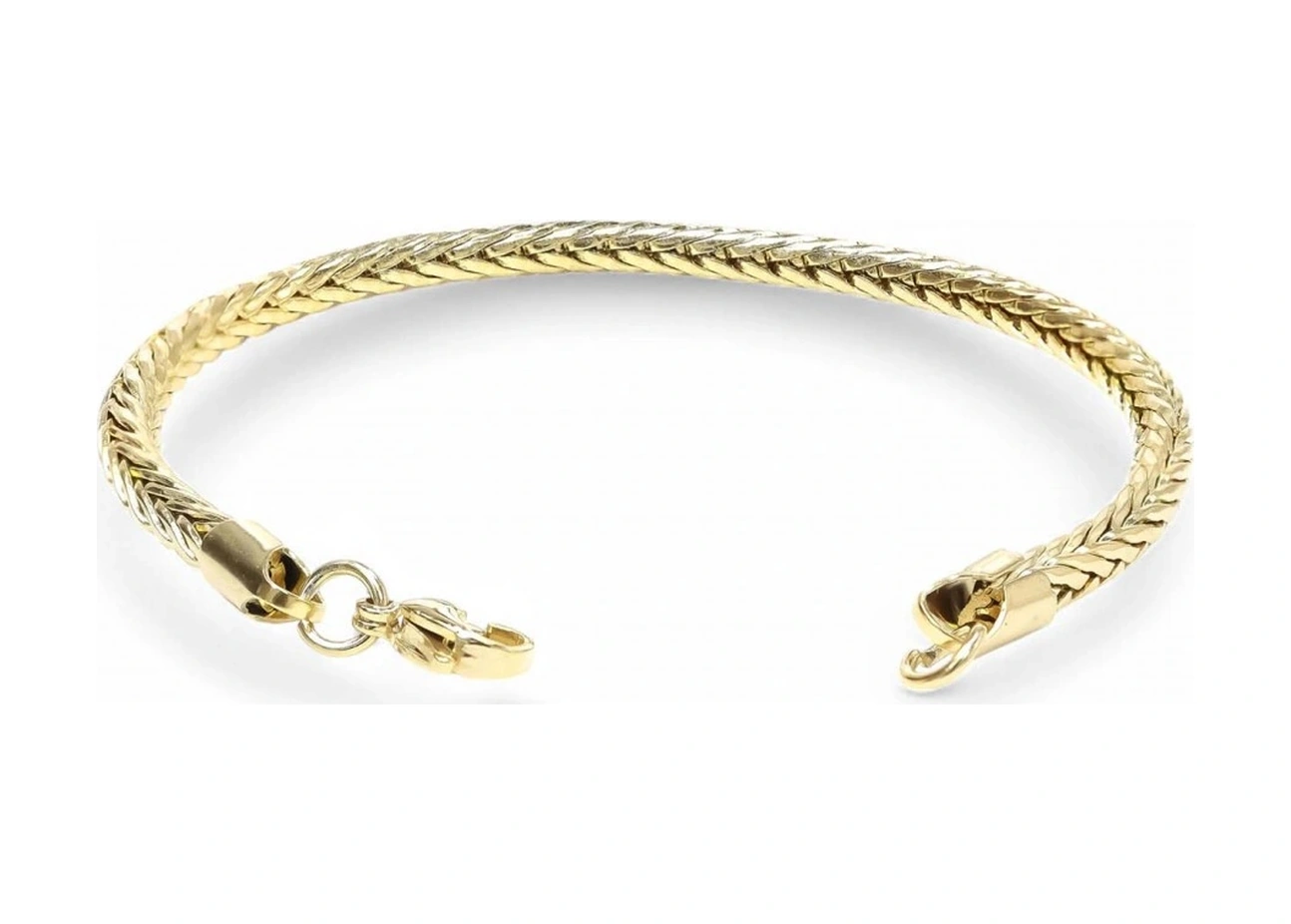 Moncuk Design Oval Kral Bakla Örgülü Sarı Çelik Zincir Bileklik 4mm 3351czb1d46 Sarı