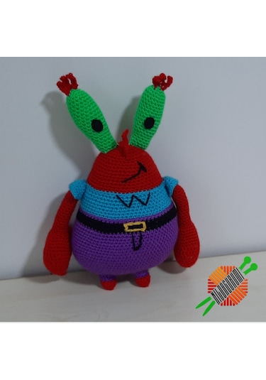 Amigurumi Oyuncak Bay Yengeç Sunger Bob Arkadaşları 35 CM