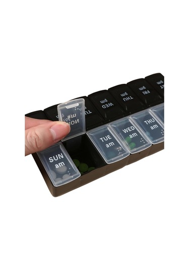 Tg Geniş Ve Pratik Dosett İlaç Tablet Çantası Siyah/beyaz Diğer