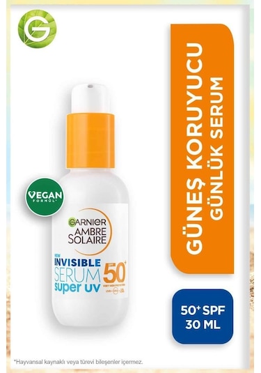 Garnier Ambre Solaire Invisible Super Uv Günlük Güneş Koruyucu Serum 30 ML