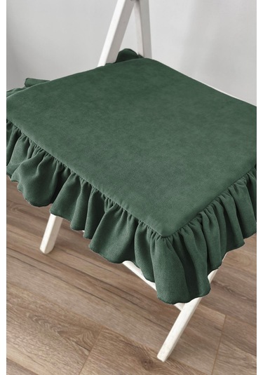 Ritmohome Fırfırlı Sıvı & Leke Itici Iskandinav Sandalye Minderi Yeşil