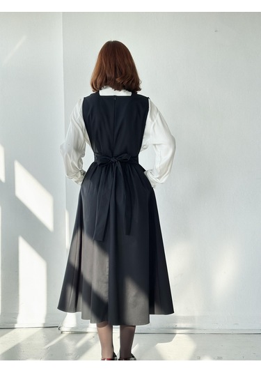 Retrobird Mandy Uzun Midi Boy Jile Elbise Kadın Siyah-13070-siyah Siyah