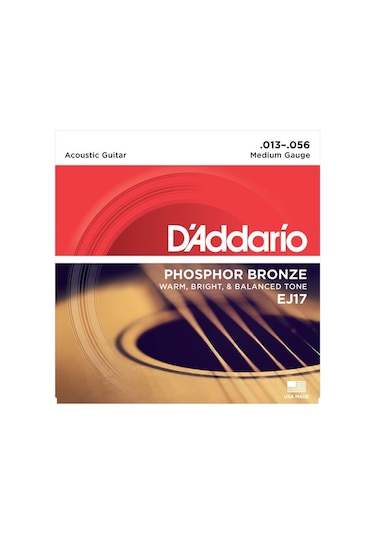 Daddario Ej17 Phosphor Bronze Medium Takım Tel Akustik Gitar Teli