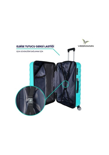 Vegmann Delphin Su Yeşili Orta Boy Valiz Su Yeşili