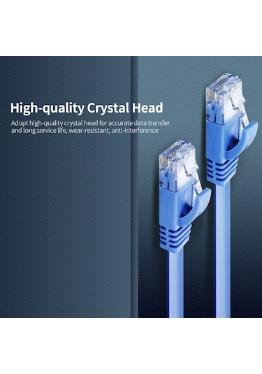 Teltree 10 Metre Mavi Rj45 Arayüzlü Saf Bakır Cat6 Ağ Kablosu, 1000mbps Hız Ve 1000mhz Bant Genişliği İle Ev Ve Ofis Kullanıma Uygun
