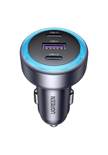 Ugreen 30w 3 Portlu Araç İçi Şarj Cihazı Çakmaklık Adaptörü, 45843