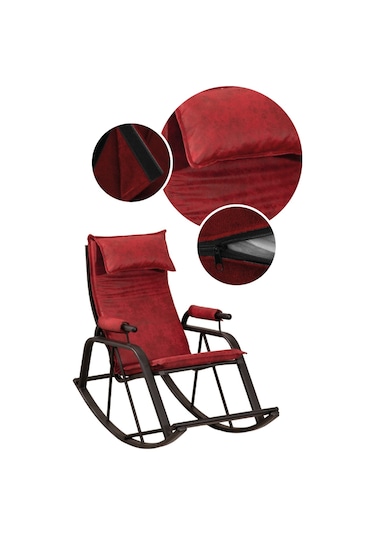 Sallanan Sandalye, Metal Ayaklı Tv Koltuğu, Sallanır Dinlenme Koltuğu, Demonte Sallanan Berjer Bordo