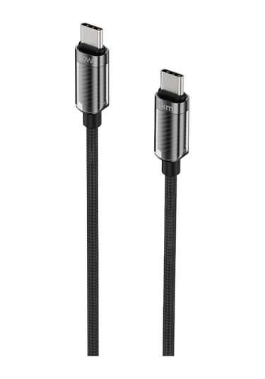 Knit Glam 60W Hızlı Şarj Destekli Type-C To Type-C Şarj Ve Data Aktarım Kablosu 1 Metre Siyah