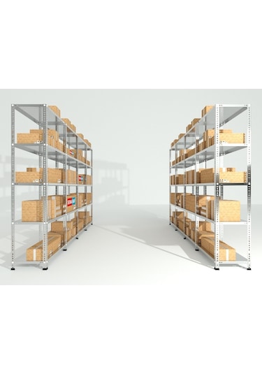 Rafburada 5 Katlı Galvaniz Çelik Raf. Depo, Kiler, Dosya Rafı 31 x 60 x 200 CM Kalınlık 0.70 MM