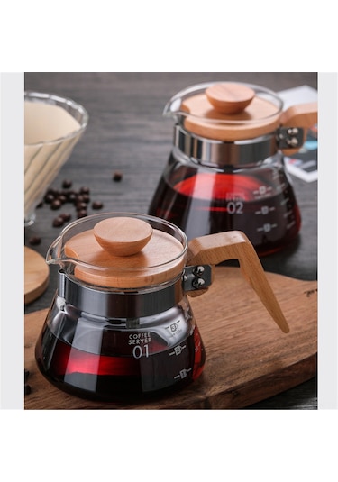 Moveevo "premium Ahşap Ve Cam Kahve Sürahisi - 400ml Ölçekli, Kolay Kullanım" Diğer