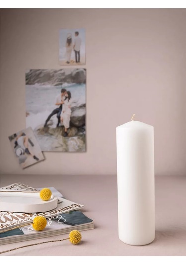 Svetıt' Ev İçin Büyük Dekoratif Beyaz Sütun Mumluk Seti 244698467 Beyaz