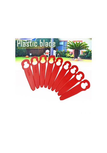 Gajeena Stıhl Fsa 45 Çim Biçme Makinesi Yerine Geçici Plastik Bıçaklar - Turuncu Kalebik Şekli L8 - 120 Adet Paket