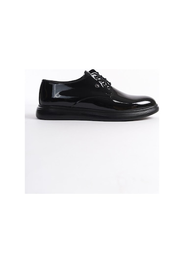 Mubiano Mbrgn88-s Siyah Erkek Rugan Bağcıklı Loafer Siyah