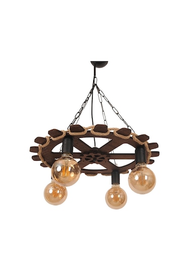 Vedemo Ahşap 4'Lü Çark Avize