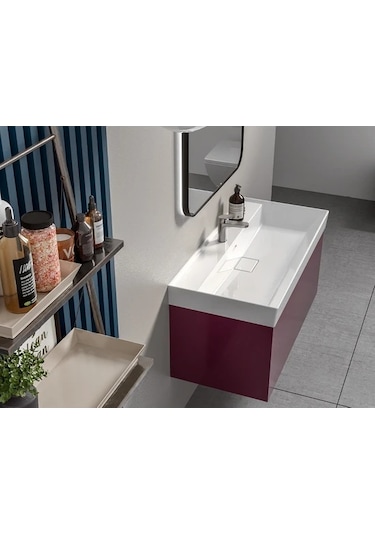 Turkuaz Seramik Cerastyle Sharp Etajer Uyumlu Banyo Lavabo 80 x 48 CM