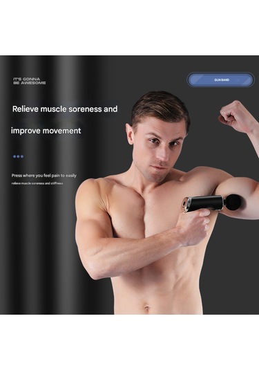 Lemestar 6 Ayar Tuşlu Model Elektrikli Fasya Silahı - 4 Masaj Başlığı + Usb Type-c Şarj Kablosuyla Kas Geri Dönüşü İçin 1200 Mah Pil Siyah