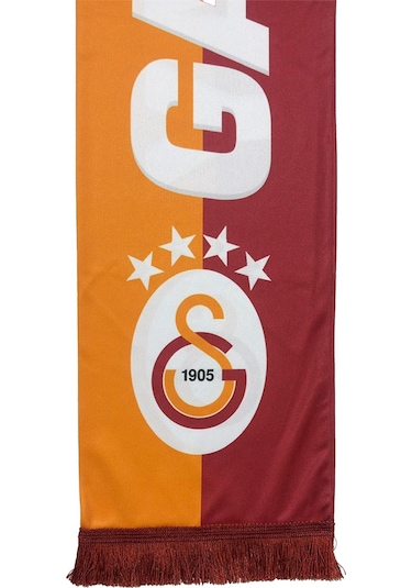 Galatasaray Şal Atkı Kişiye Özel Ahşap Kutulu Kırmızı Sarı
