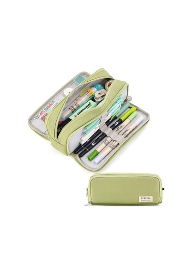 Aubyhe Mor Renkli Çift Pencere Multifonksiyonel Kalem Kutusu - Geniş Hacimli 3 Bölmeli Stokaj, Üniversite/ortaokul Öğrencileri İçin, Kauçuk Ve Dayanıklı Malzemeyle Yapıldı Mor