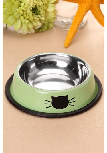 Paslanmaz Çelik Kedi Köpek Mama ve Su Kabı 180 ML