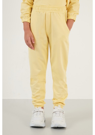 Lela Kapüşonlu Cepli % 100 Pamuk Çocuk Unisex Çocuk Takım 5922021 Sarı